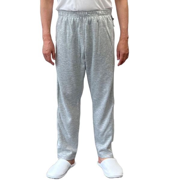 Hanasan Terrace Nursing Full Open Pants, Side Pants, All Seasons, Men's, Full Opening, Zipper Pants, Side Zipper, Nursing Pants, Sweatpants, Full Elastic Waist, gray