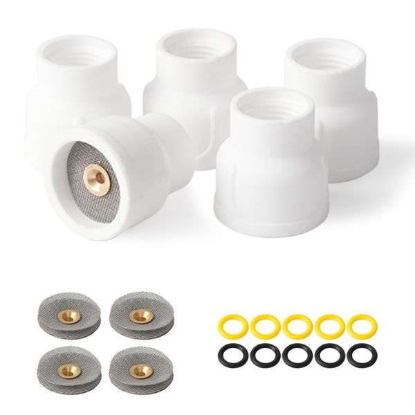 Welding Knight #12 Ceramic (5-Pack) White TIG Welding Cups with 3/32" Diffuser