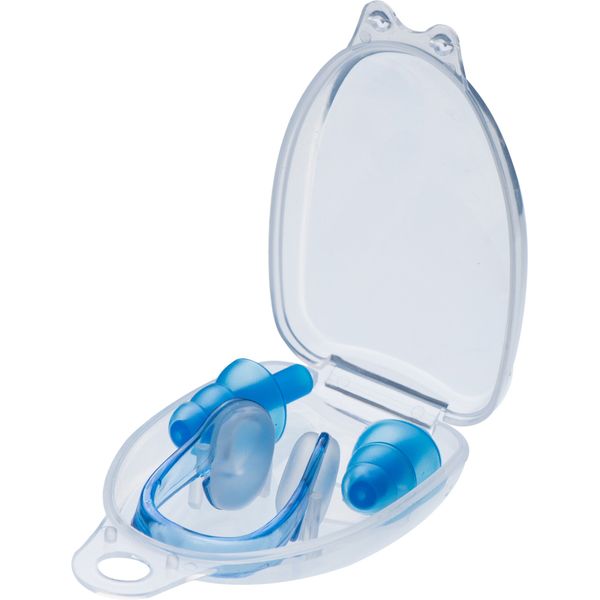 Cressi Unisex Ear Plugs and Nose Clip Swim Accessories, Clear/Blue-Kit Ear Plugs + Nose Clip, Adulto