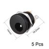 sourcing map DC-022 5.5mmx2.1mm DC Power Jack Socket 3 Pin Female Panel Mount Connector 5pcs
