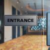 Standard ENTRANCE Door/Wall Sign - Black - Small (2 Pack)