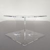 Classic Square Single Tier Cake Stand - Clear - Base 23 cm, Top 20 cm