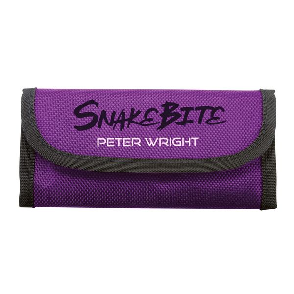 RED DRAGON Peter Wright Snakebite Tri-fold Darts Case - Black and Purple