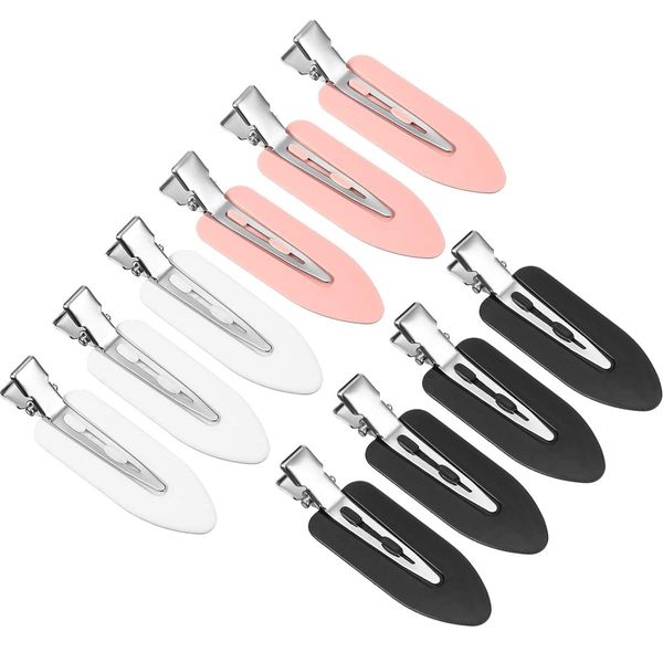 ZEVONDA 10 Stück No Bend Haarspangen - No Crease Haar Pin Curl Clips Make Up Clips Nahtlose Haarspange für Haarstyling Make Up, Schwarz*4 + Weiß*3 + Rosa*3