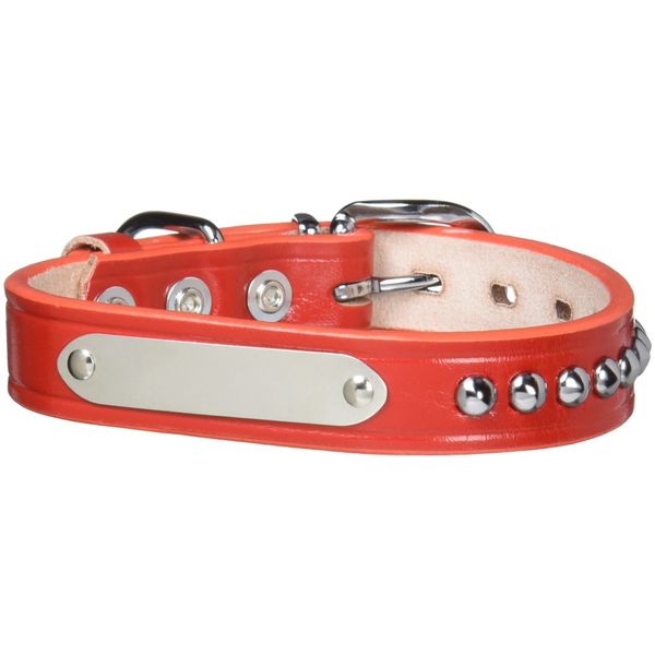 ONS Strong Single Piece Flat Collar #21 Red (Medium Dogs)