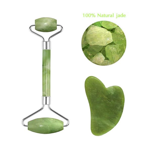 NEW! Jade Roller Gua Sha Facial Tools Set-Beauty Skin Care, Face Roller Massager