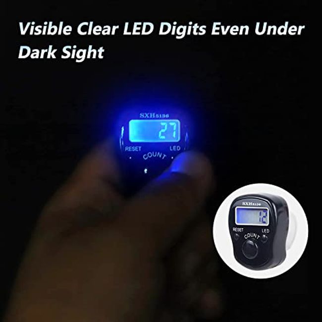 Finger Counter Digital Electronic Lap Counter Portable Led Luminous  Handheld Tally Counter