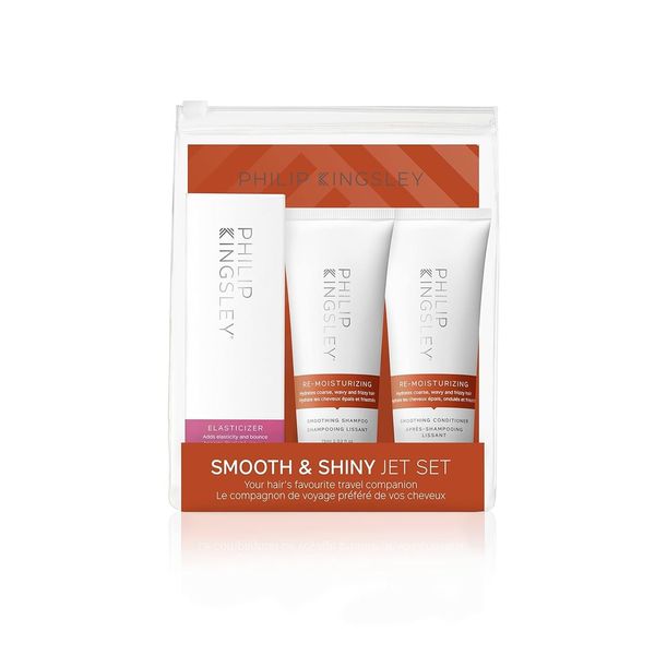 Philip Kingsley Haircare Smooth & Shiny Travel Set, Re Moisturizing Shampoo and Conditioner, Hydrates Coarse, Wavy and Frizzy Hair, With Elasticizer Deep-Conditioning Hair Mask