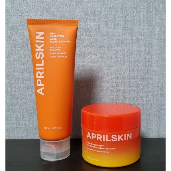 April Skin Sebum All Kill Cleansing SET (Carrot Cleansing Balm 90ml Carrot Foam Cleanser 120ml)