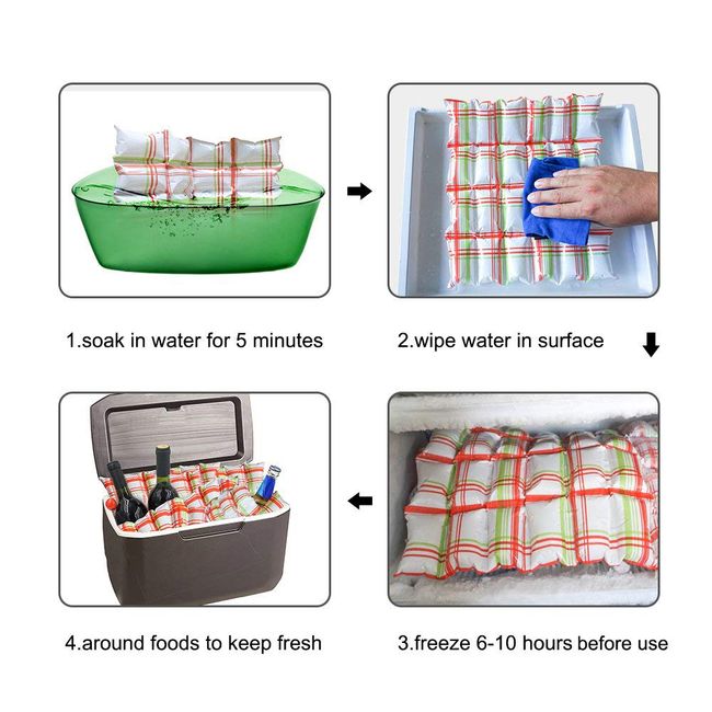 Magic Gel Reusable Ice Packs for Kids Lunch Box and Cooler Bag, 6