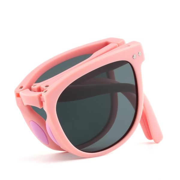 EYEBUDDY Kids Sunglasses-Boys Girls Sunglasses, Folding Polarized Sunglasses,100% UV Protection Sunglasses (D82015B-pink)