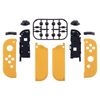 eXtremeRate Soft Touch Grip Caution Yellow Joy con Handheld Controller Case w/Full Set Buttons, Replacement Shell for Nintendo Switch Joycon & Switch OLED Joy con
