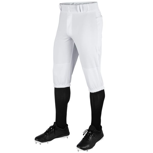 CHAMPRO Triple Crown Knicker Style Youth Baseball Pants in Solid Color with Reinforced Sliding Areas, White, Youth Large