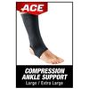 ACE Brand Compression Ankle Support, Large/X-Large, Black, 1/Pack