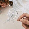 Handcess Bride Wedding Pearl Hair Pins Silver Leaf Headpieces Crystal Bridal Hair Accessories for Bride and Braidesmaids