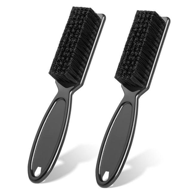 2 Pieces Barber Blade Cleaning Brush - Gitmax Clipper Brush Cleaner, Barber Fade Brushes for Haircut, Barbers Supplies