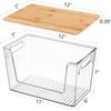 Clear Stackable Storage Bins Containers Acrylic Open Front with Lids Organizing