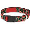 Plastic Clip Collar - DOPE Red Black Tropical Flowers - Medium 11-17"
