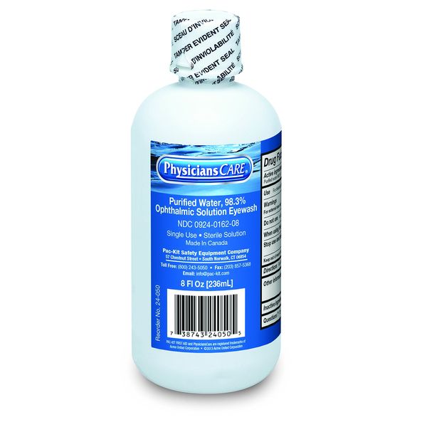 PhysiciansCare 24-050 Eye Wash Solution, 8 oz Bottle