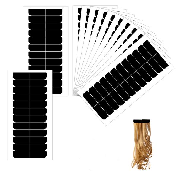 RAFIYU 144 Pcs Hair Extension Tape, Double Sided Hair Extension Tape Tabs, Tape in Hair Extensions, Pre-cut Hair Replacement Adhesive Tape for Wigs Hold, Hair Extensions, Beauty Tool for Human Hair