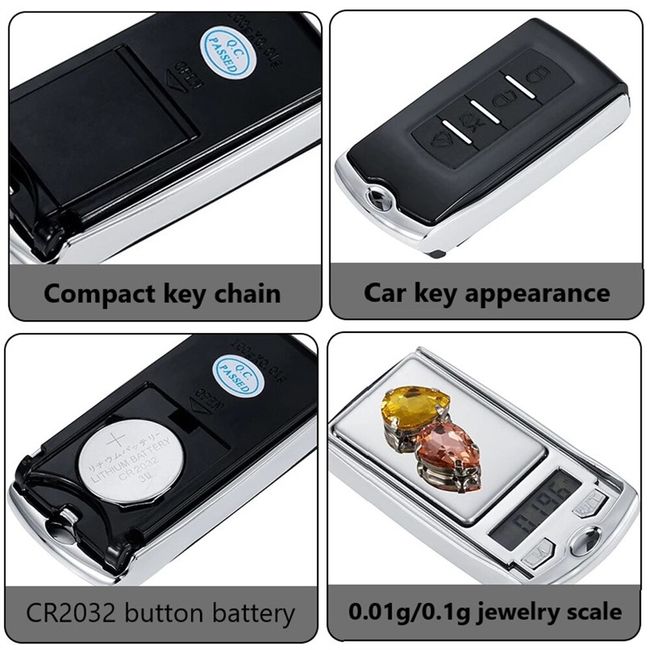 Jewelry Scale, Accurate Digital Pocket Scale, Capacity With Precision Scale,  Perfect For Weighing Jewelry Gold & More, Food Weighing Scale, Digital  Pocket Portable Car Key Design Electronic Scale With Key Ring, Kitchen