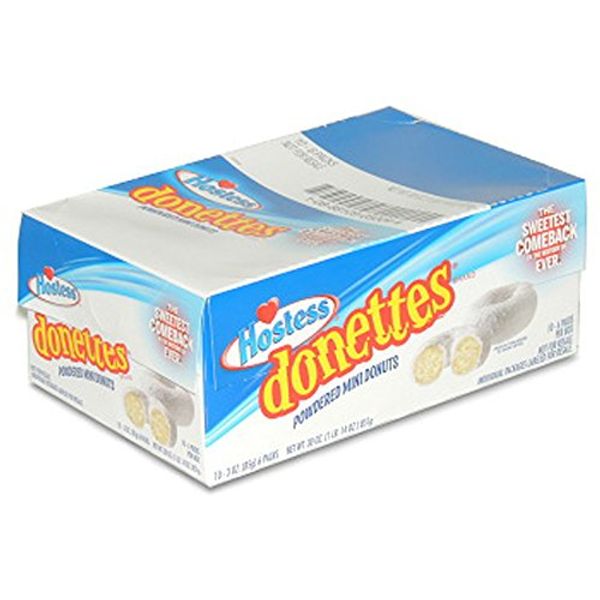 Hostess, Donettes Mini Powder Donut, Count 10 (3-oz) - Cakes & Muffins / Grab Varieties & Flavors