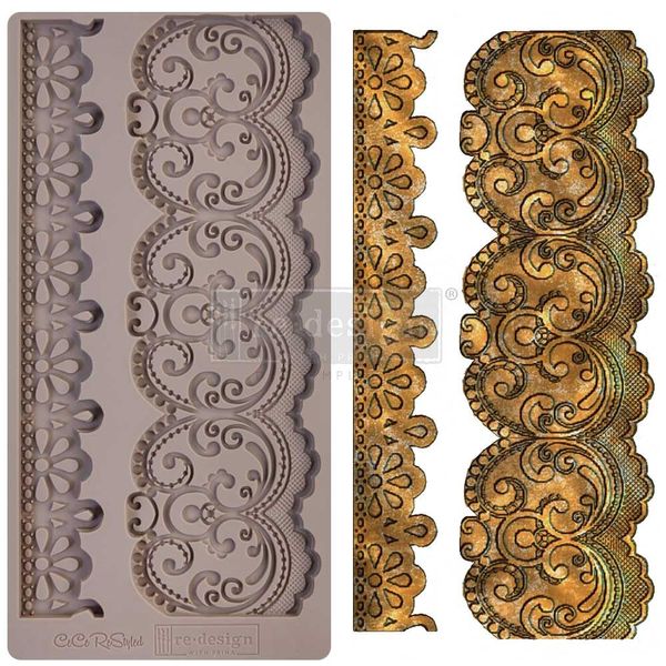 Re-Design with Prima Border Lace 5x10 Inch Mould