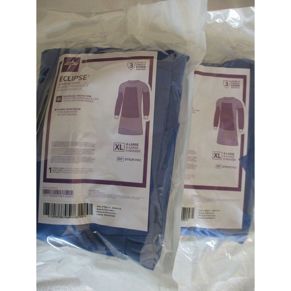 Lot of 2 - MEDLINE ECLIPSE XL Surgical Gown - Level 3 - NEW Sealed Package