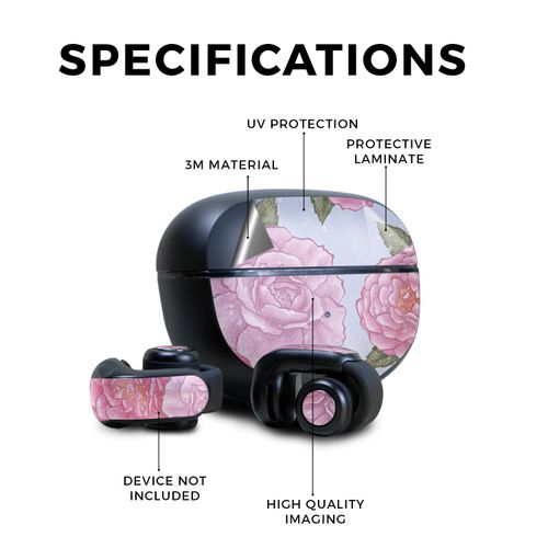 Glossy Glitter Headphone Skin Compatible with Bose Ultra Open Earbuds - Wallpaper Rose - Premium 3M Vinyl Protective Wrap Decal Cover - Easy to Apply | Crafted in The USA by MightySkins