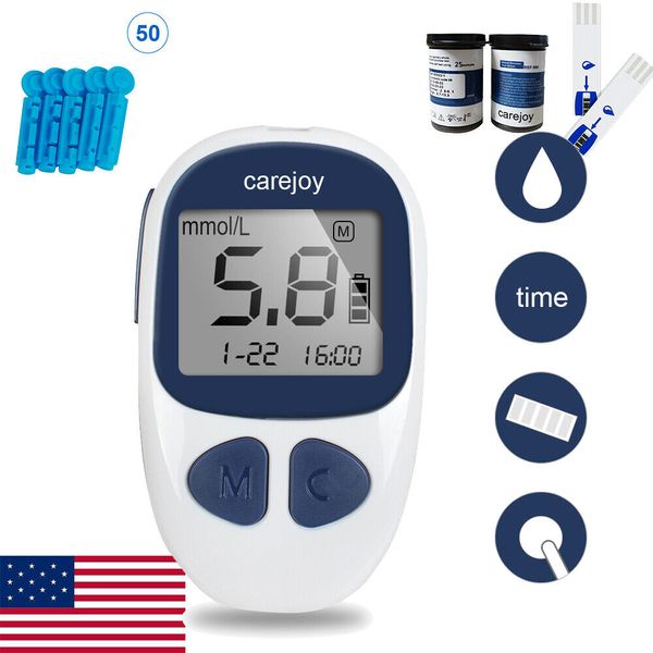 Carejoy Blood Glucose Kit Glucometer Sugar Meter Monitor Diabetes +strips Tester