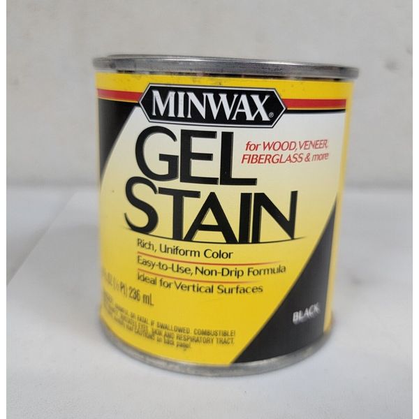 Minwax Wood Gel Stain Black 1/2 Pint Non-Drip Multi-Surface 8 oz