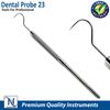 10 Pcs Dental Explorer #23 Shepherd Hook Probe Single Ended Stainless Instrument