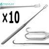 10 Pcs Surgical Retractor Joseph Skin Hook 6.25" Sharp Prongs 5mm Instruments