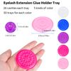 150 Pieces False Eyelash Glue Holder Eyelash Extension Glue Holder Tray Flower Shape Glue Pallet Pads for Nail Art or Tattoo Ink, 5 Colors