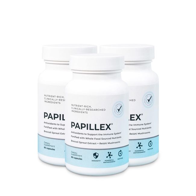 Papillex Dietary Supplement Tablets All Natural Immune Support - Immunity Defense - Best Immune System Booster - Organic 60 Capsules Bottle (3 Pack)