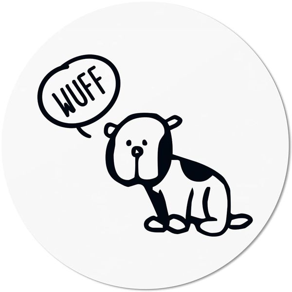 JUNIWORDS Mauspad Mousepad, Rund, Wuff Hund
