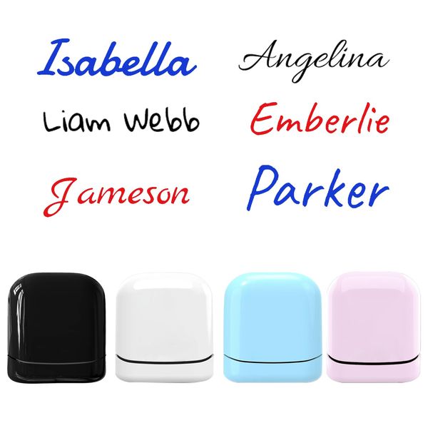 Custom Rectangular Signature Stamp- Personalized Custom Name Stamp 4 Exterior Colors and 9 Font Choices and 3 Ink Colors, Black, White, Pink, Blue