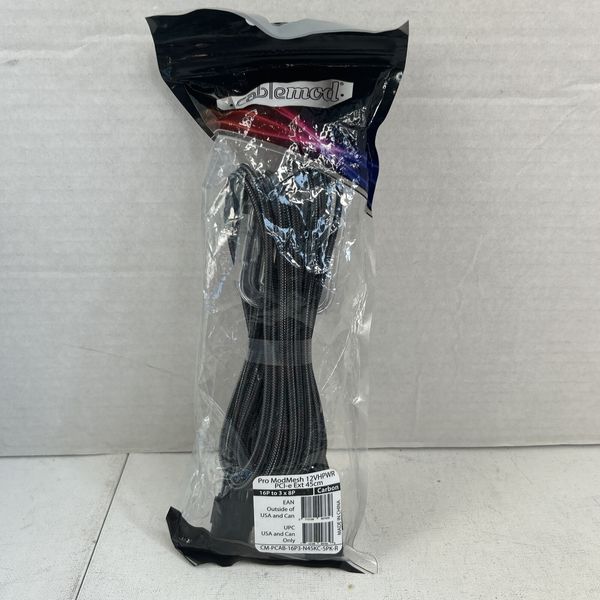 CableMod Pro ModMesh  12VHPWR StealthSense PCI-e Ext 45 cm - 16P to  3x8 P