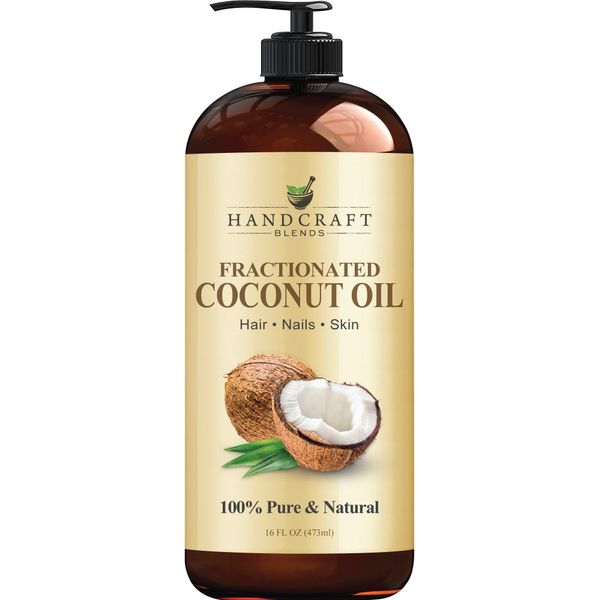 Handcraft Blends Fractionated Coconut Oil - 473 ml - 100% Pure and Natural - Premium Grade Carrier Oil - Hair and Body Oil - Massage Oil - Hexane-Free