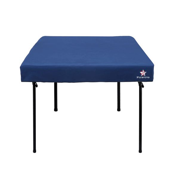 plusvivo Card Table Cover, Mahjong Table Cover Machine Washable Felt Game Table Cover- for Poker, Mahjong, Bridge, Board Game Tablecloth(36" x 36" Blue)