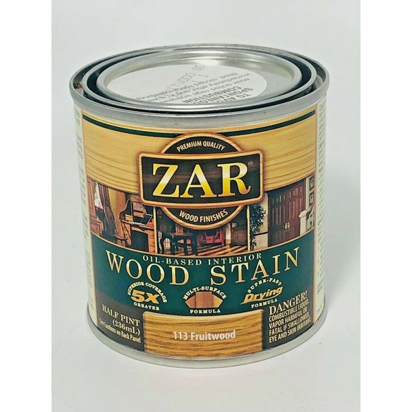 Half Pint Can ZAR 113 FRUITWOOD Oil Based Interior Wood Stain 11606 1/2 HTF!