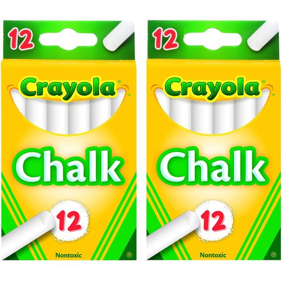 Crayola White Chalk 12 each (51-0320) - 2 Pack