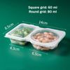 12Sets Reusable Snack Pack Containers, Double Compartment Snack Containers with Lids, Portable Reusable Sauce Container, Reusable Snack Container, Double Compartment Condiment Container