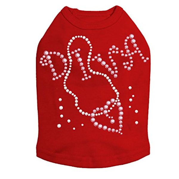 Diva with Necklace Dog Shirt L RED