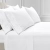 Lush Decor Farmhouse Milo Solid Silver-Infused 4 Piece Sheet Set, Twin, White