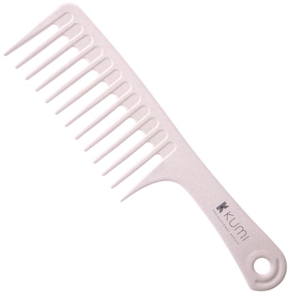 Kumi Wheat Eco-Friendly Shampoo Rake Oatmeal - Wide Teeth Detangling Comb