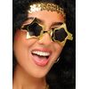 Struts Womens 1970s Disco Gold Star Sunglasses