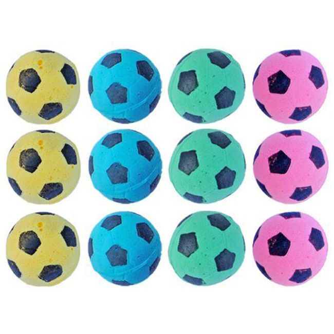 PETFAVORITES Foam Soccer Balls Cat Toys - Pack of 12