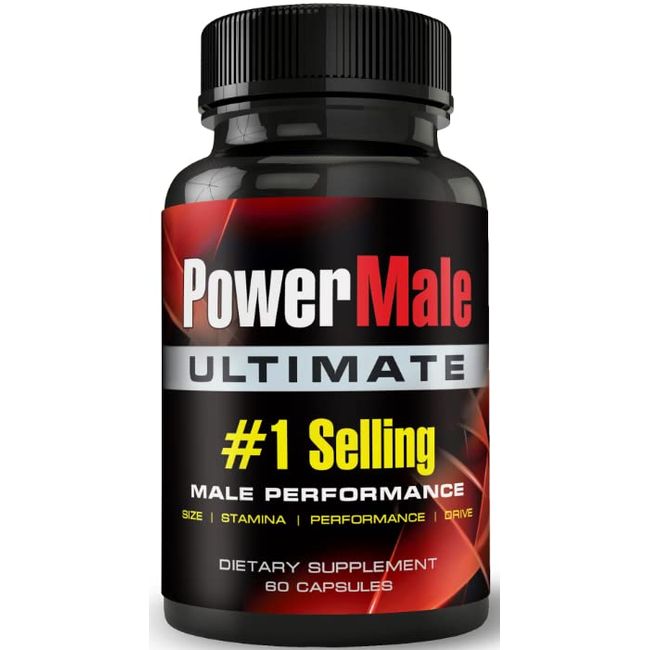 PowerMale Ultimate - #1 Enhancing Pills for Men - Enlargement Pills, Add Size, Strength, Stamina, Performance