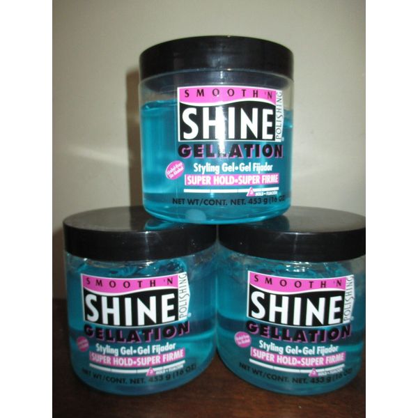 3x Smooth N Shine Polishing Gellation Styling Gel Super Hold 16 oz